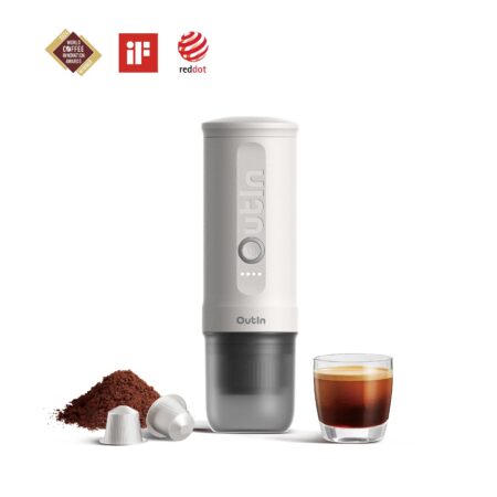 OutIn Nano kaasaskantav espressomasin, Pearl White