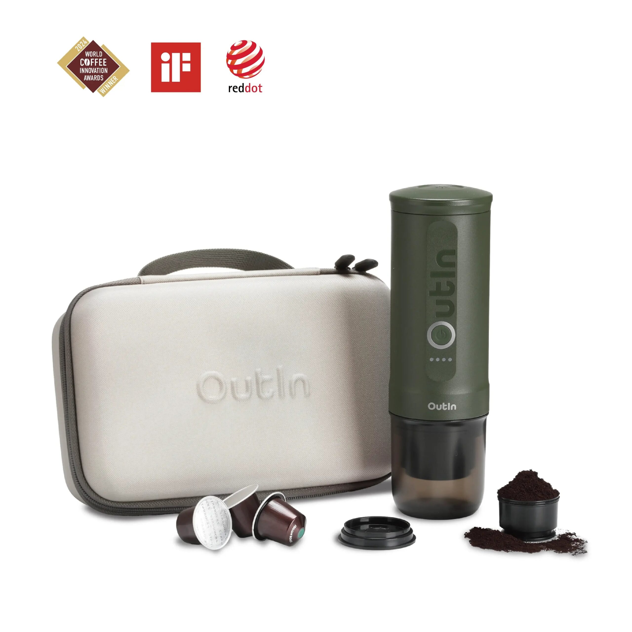 OutIn Nano Traveler espresso kinkekomplekt, Forest Green