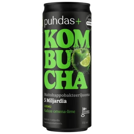 Puhdas+ Mahe Kombucha õun-laim, 330 ml