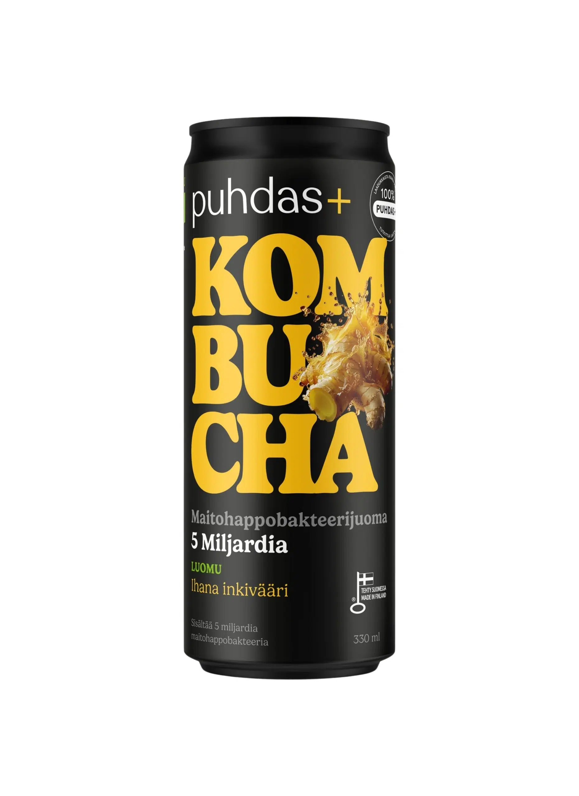 Puhdas+ Mahe Kombucha ingver, 330 ml