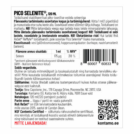 Rna Reset Pico Selenite® vedel seleen, 120ml pudel