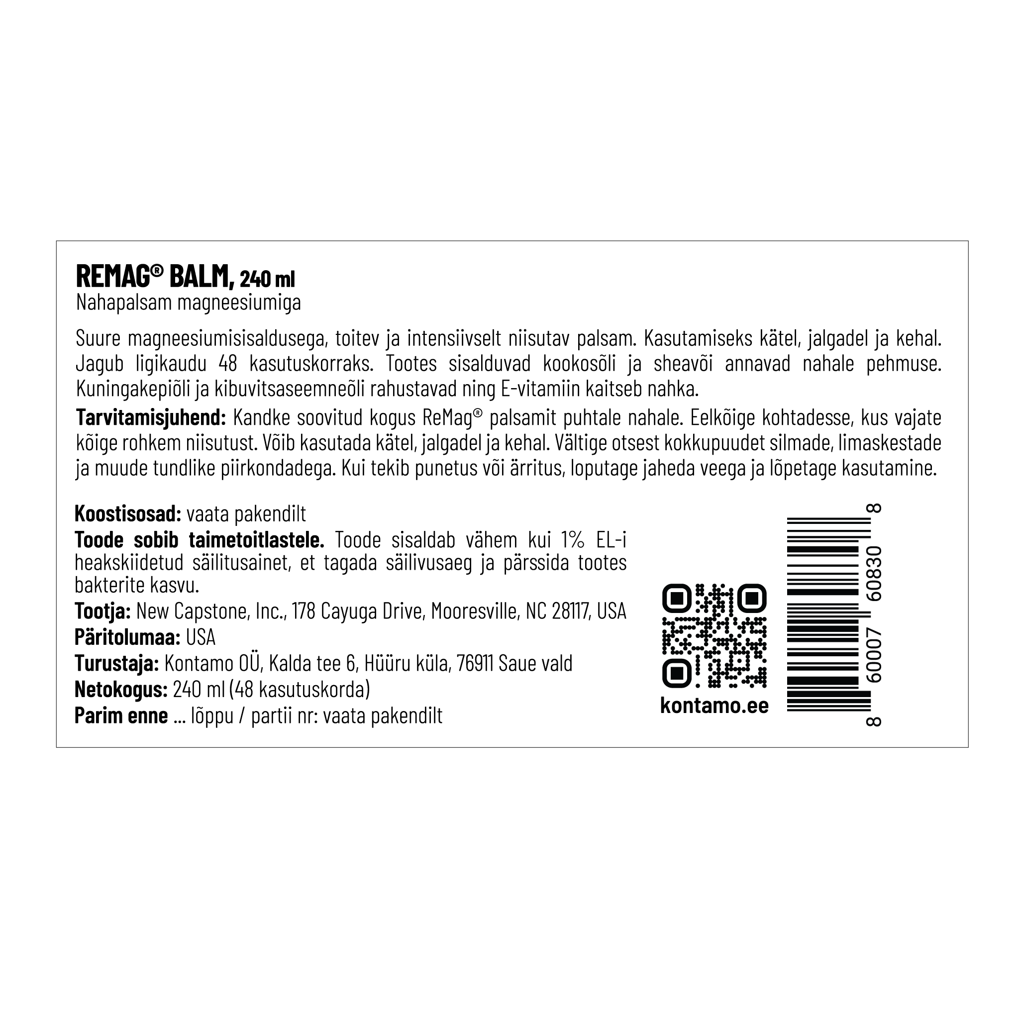 Rna Reset ReMag® Balm, 240ml pakend